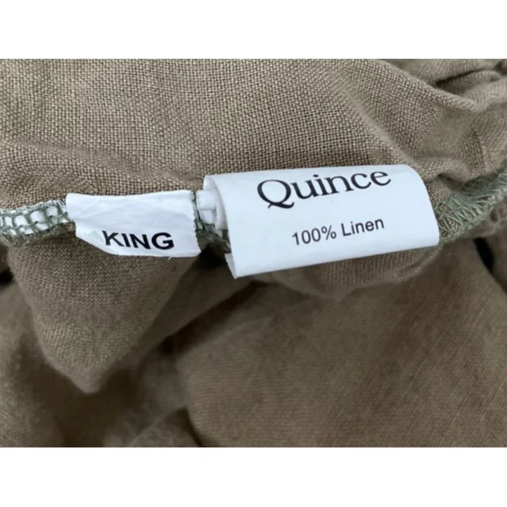 Quince European Linen Sheets Set King Aloe Green